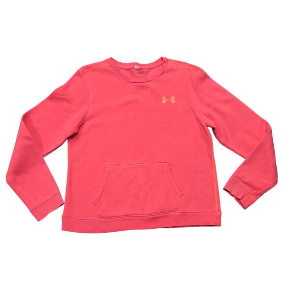 Under Armour Pink Coral All Season Gear Pullover Sweatshirt Crew Neck Sweater - Picture 1 of 5